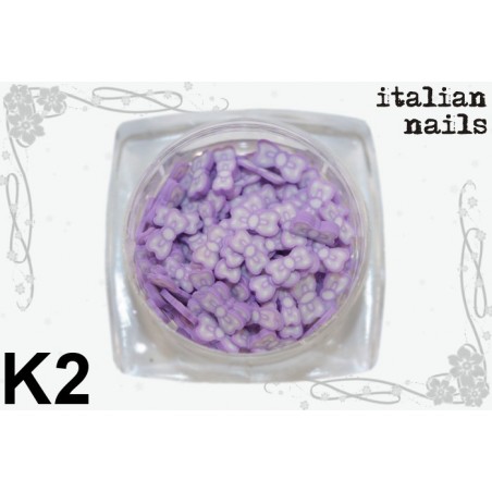 Kokardki Fimo - Woreczek 10 sztuk - K02 Italian Nails
