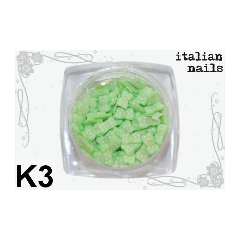 Kokardki Fimo - Woreczek 10 sztuk - K03 Italian Nails