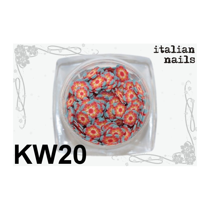 Kwiatki Fimo - Woreczek 10 sztuk - KW20 Italian Nails