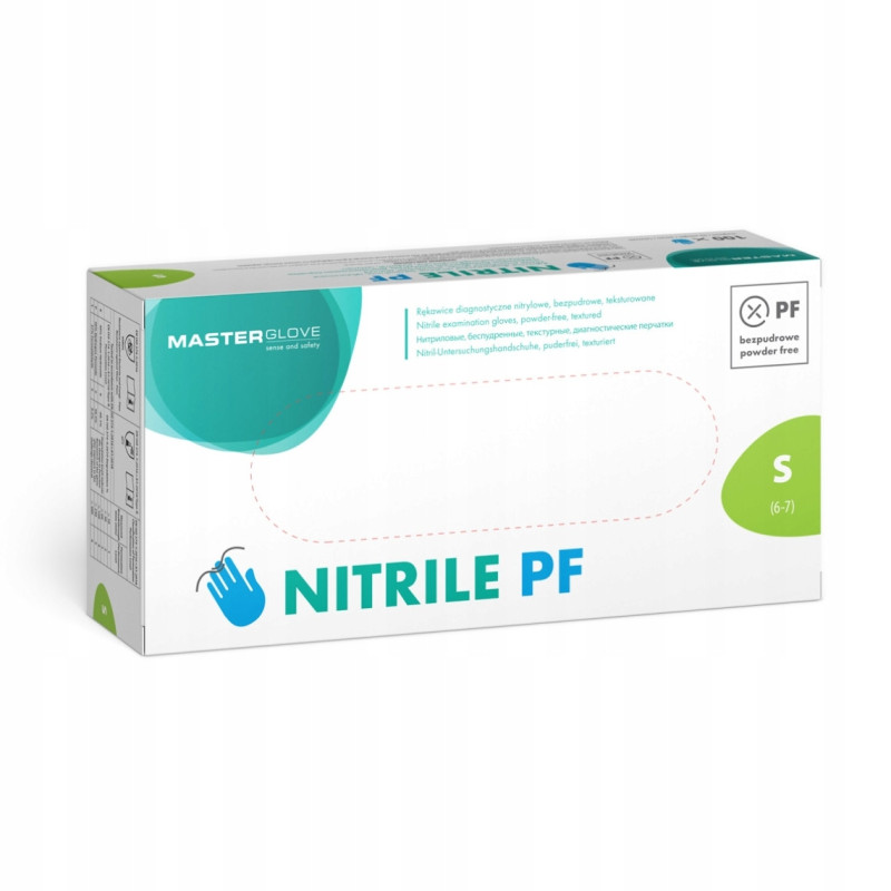 Rękawiczki Nitrylowe Niebieskie Master Glove rozmiar S 100 szt.
