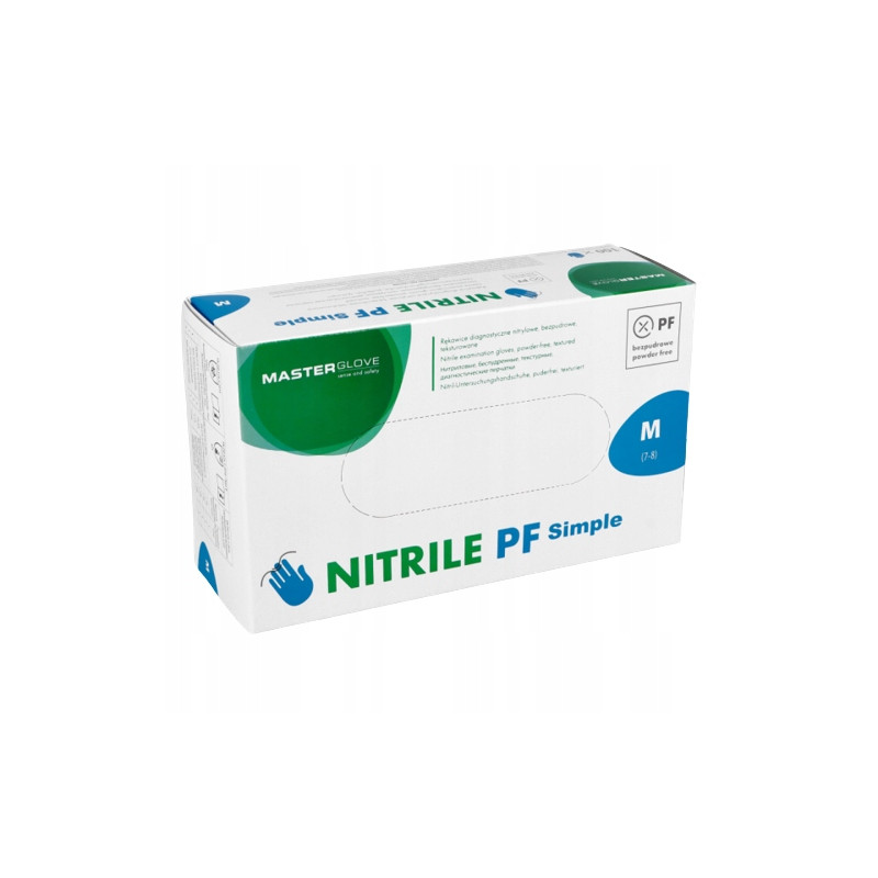 Rękawiczki Jednorazowe Nitrylowe Niebieskie Master Glove rozmiar M 100szt.