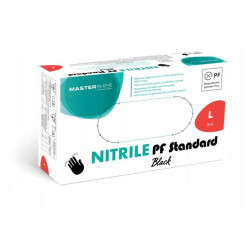 Rękawice Nitrylowe Jednorazowe Czarne Master Glove rozmiar L 100 szt.