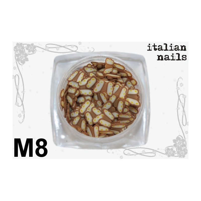 Motylki Fimo - Woreczek 10 sztuk - M08 Italian Nails