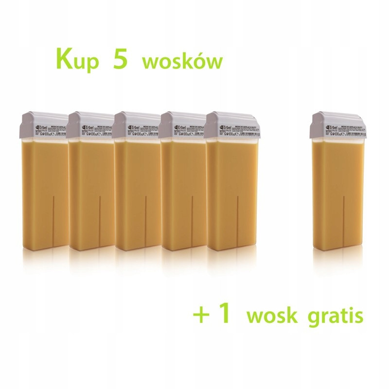 Wosk do Depilacji Złoty 100ml Erbel 5+1 Gratis