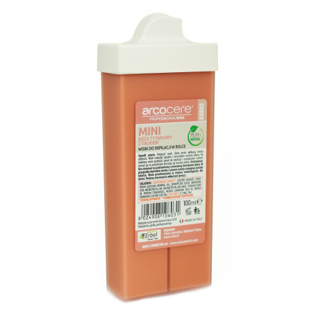 Wosk do depilacji z Mini Rolką Róża Tytanowy z Talkiem 100ml Rolka 0,8cm Arco