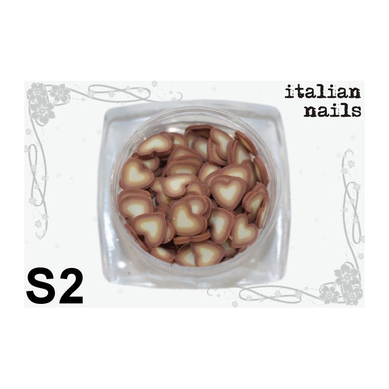 Serduszka Fimo - Woreczek 10 sztuk - S02 Italian Nails