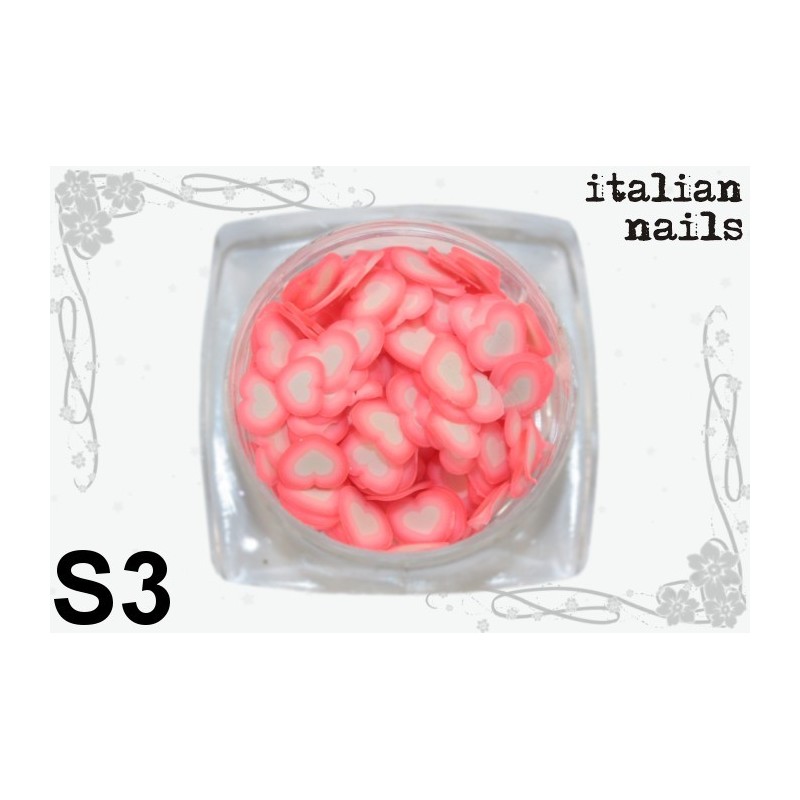 Serduszka Fimo - Woreczek 10 sztuk - S03 Italian Nails