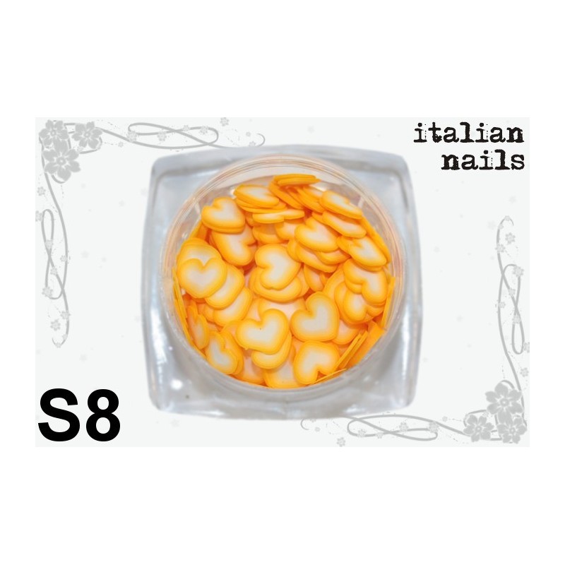 Serduszka Fimo - Woreczek 10 sztuk - S08 Italian Nails