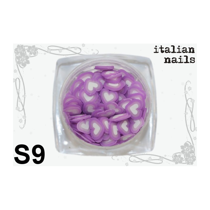 Serduszka Fimo - Woreczek 10 sztuk - S09 Italian Nails